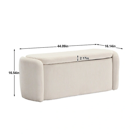 Storage Ottoman,Bedroom End Bench,Upholstered Fabric Storage Ottoman