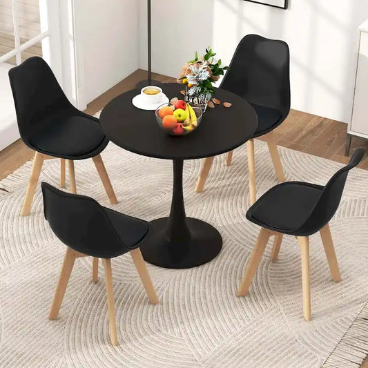 Costway 5 PCS Dining Set Modern Round Dining Table 4 Chairs for Small