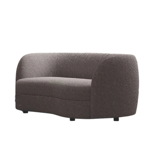 Srey Loveseat, 64 Inch, Charcoal Gray Boucle, Curved Kidney Shape