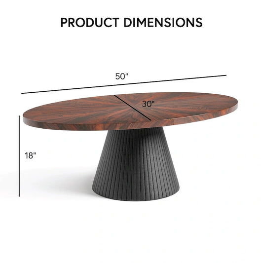 Furniture of America Dravo Modern Brown and Black Oval Coffee Table