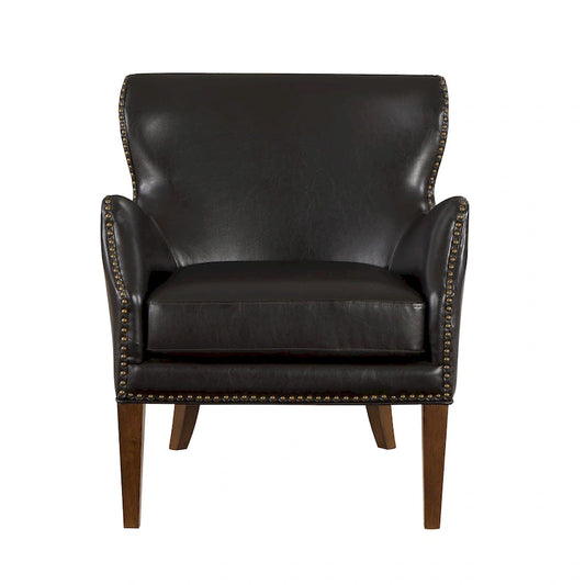 Douglas Faux Leather High Leg Slope Arm Accent Chair by Greyson Living