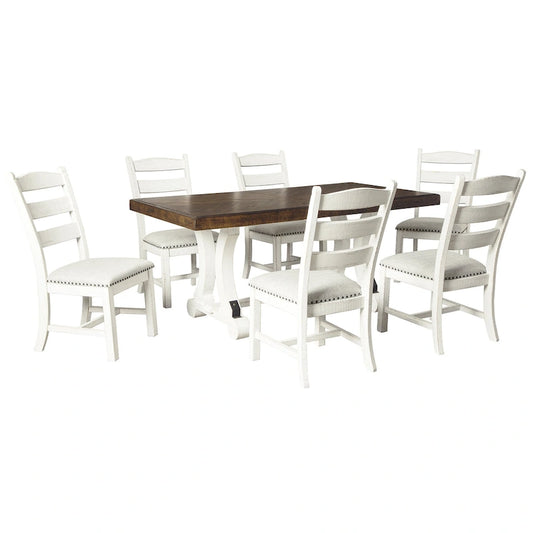 Signature Design by Ashley Valebeck Brown/White 7-Piece Dining Package