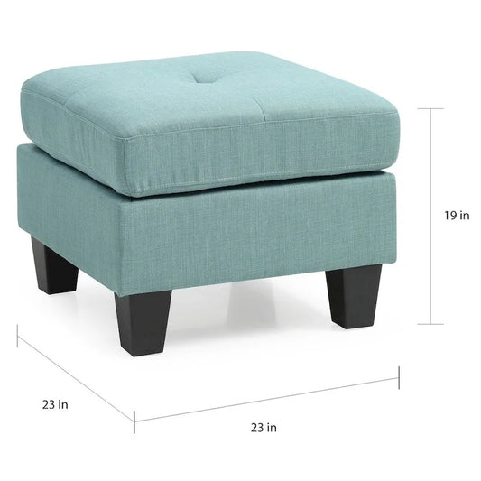 Twill Tufted Ottoman