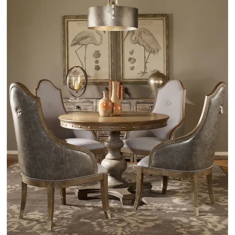 Uttermost Sylvana Light Grey Wood Round Table
