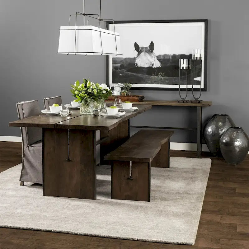 Ledger I Brown Solid Wood w/ Live-Edge Dining Bench - 70W x 17D x 18H
