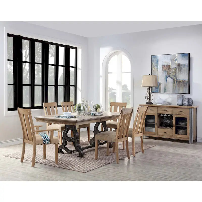 Cunningham Maple and Black Dining Table with Removable Leaf