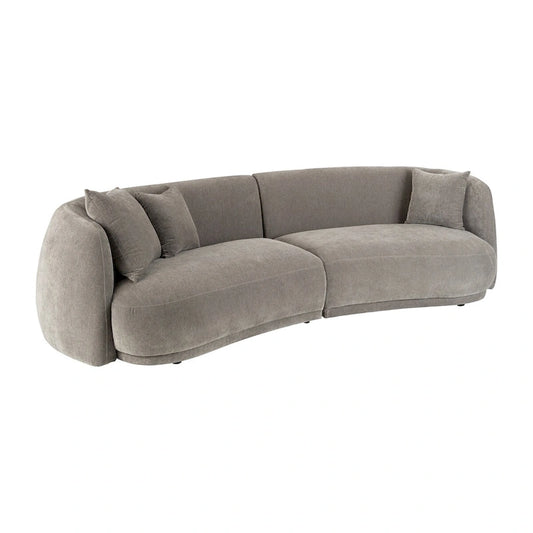 Sagebrook Home Neutral Modern 4 Seat Rectangle Curved Sofa - 117 x 49 x 31