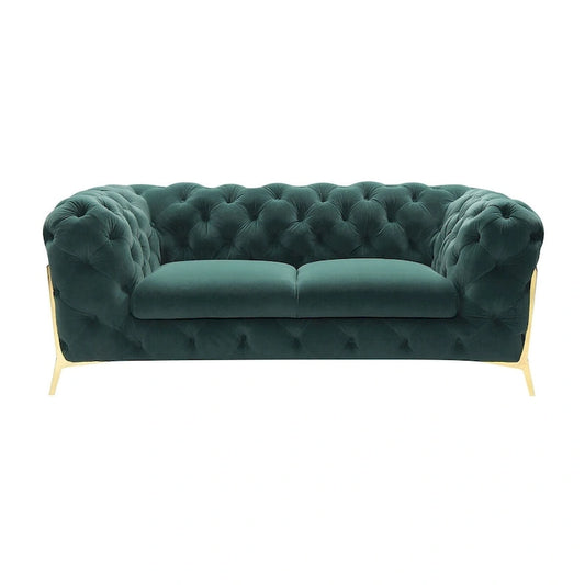 Divani Casa Sheila Transitional Emerald Green Fabric Loveseat