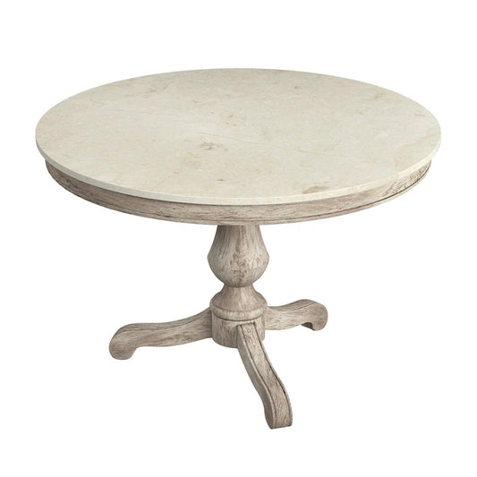 Danielle 44 Round Pedestal Marble Dining Table