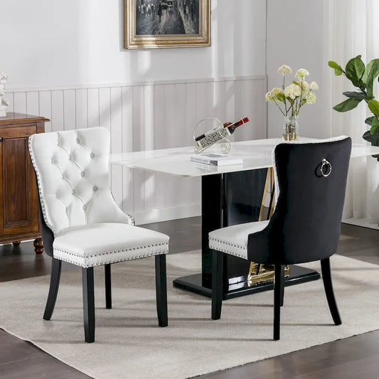 High-end Tufted Contemporary Upholstered Dining Chair with Nailhead Trim