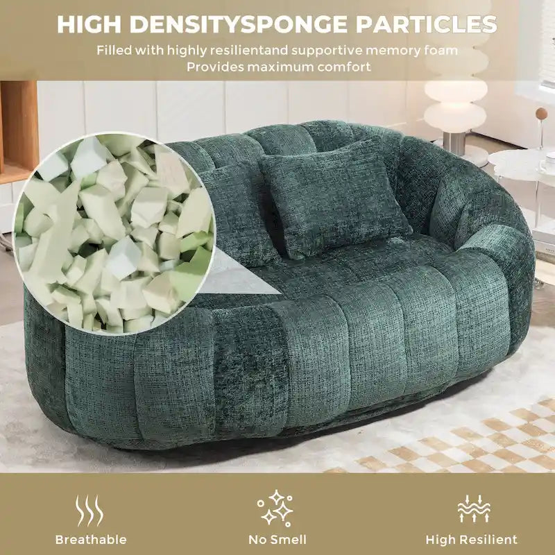 Emerald Modern 59 Chenille Loveseat Chaise Lounge Chair