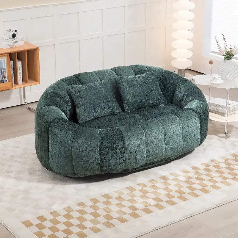 Emerald Modern 59 Chenille Loveseat Chaise Lounge Chair