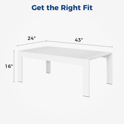 All-Weather Aluminum Outdoor Coffee Table