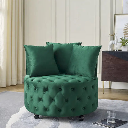 Green Modern 30 Swivel Tufted Accent Chair