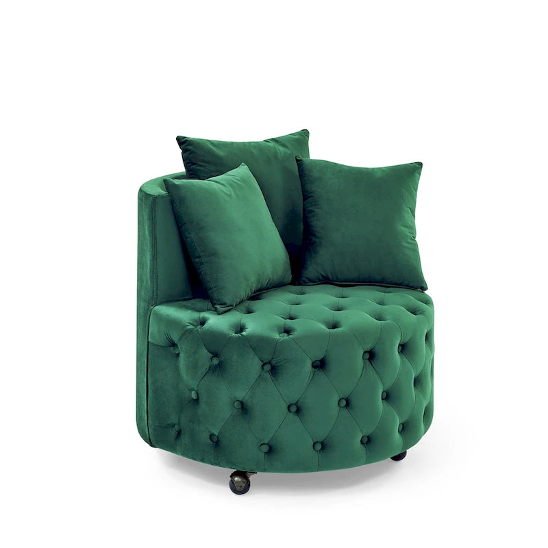 Green Modern 30 Swivel Tufted Accent Chair