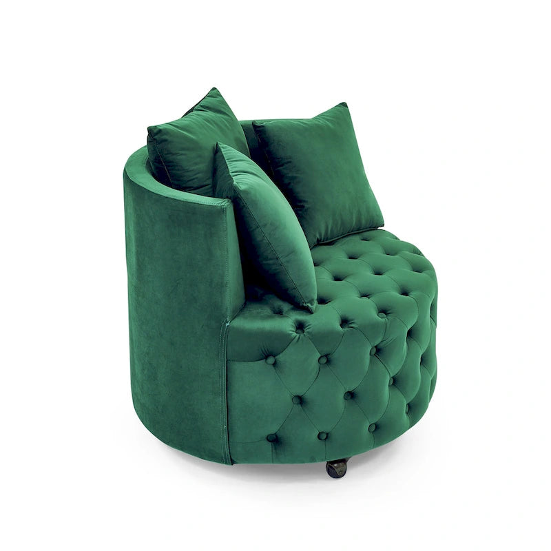 Green Modern 30 Swivel Tufted Accent Chair