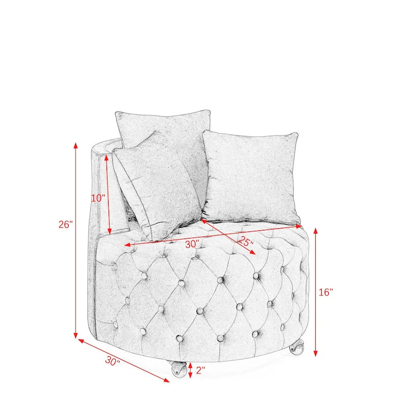 Green Modern 30 Swivel Tufted Accent Chair