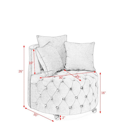 Green Modern 30 Swivel Tufted Accent Chair