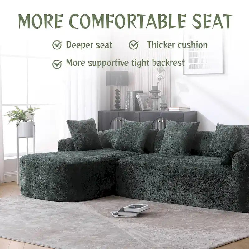 99.21W L-Shape Boucle Sofa 3 Seater