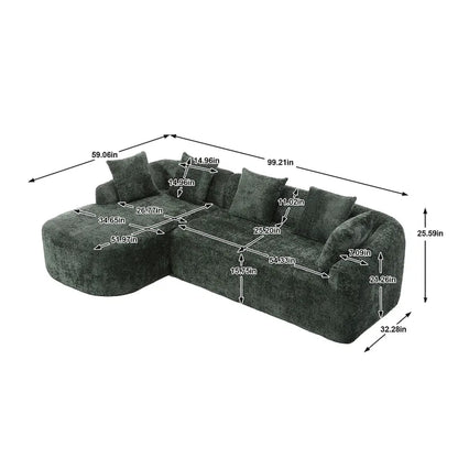99.21W L-Shape Boucle Sofa 3 Seater