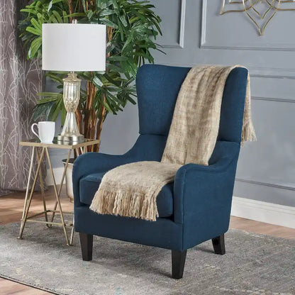 27 High Back Accent Chair with Wing Back and Birch Legs