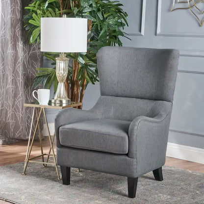 27 High Back Accent Chair with Wing Back and Birch Legs
