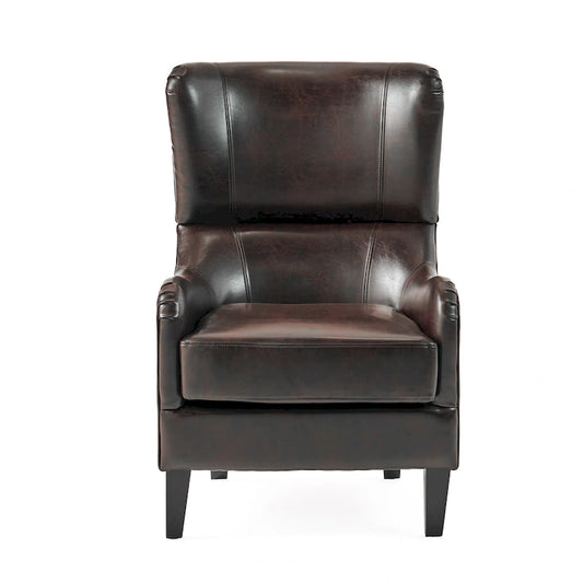 27 High Back Accent Chair with Wing Back and Birch Legs