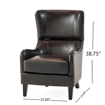 27 High Back Accent Chair with Wing Back and Birch Legs