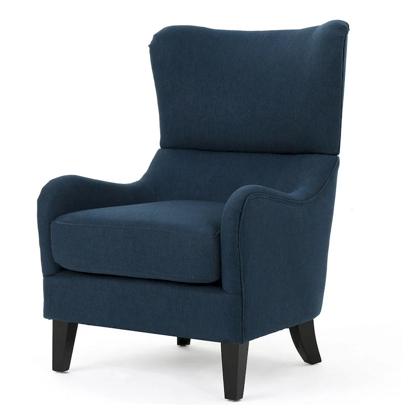 27 High Back Accent Chair with Wing Back and Birch Legs