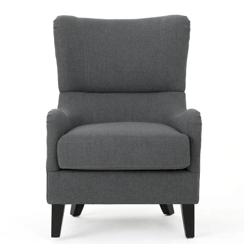 27 High Back Accent Chair with Wing Back and Birch Legs