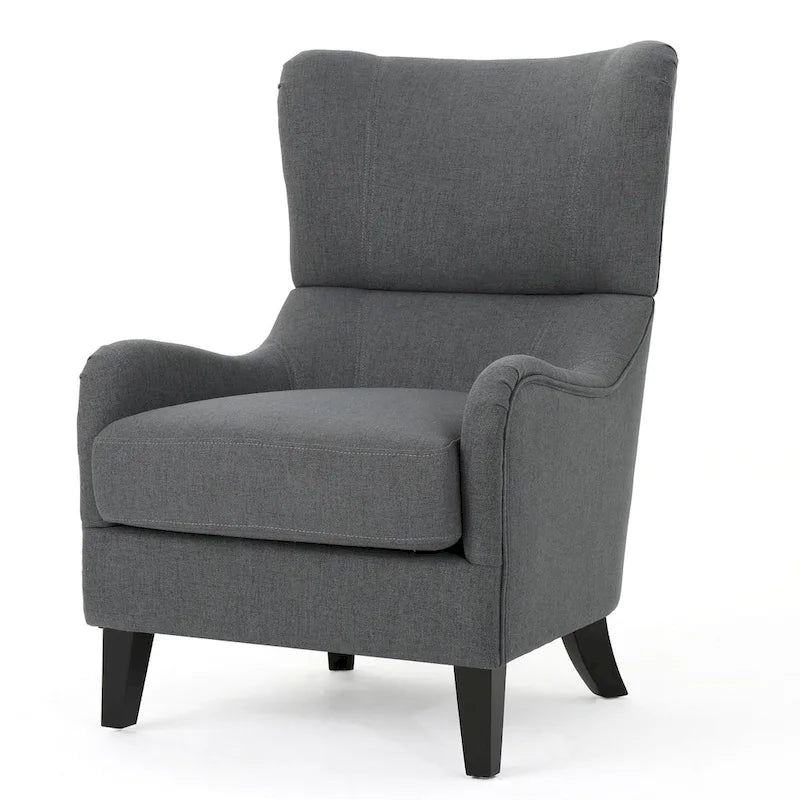 27 High Back Accent Chair with Wing Back and Birch Legs