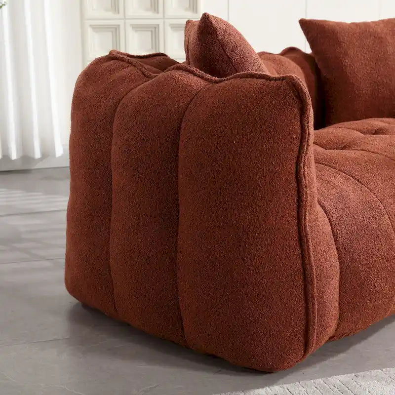 Modern 65.1 Chenille Tufted Loveseat Accent Chair with High-Resilience Foam