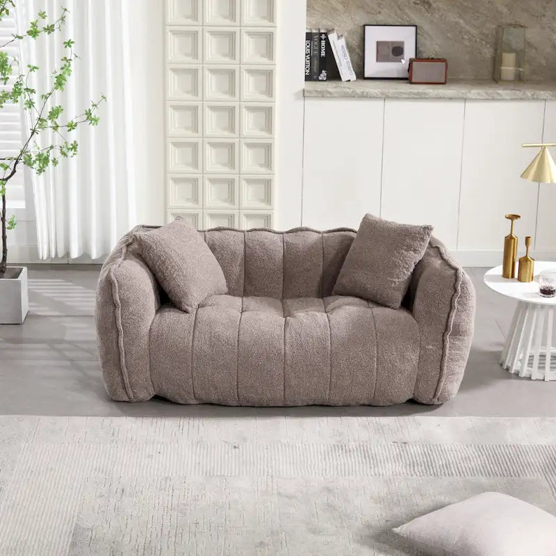 Modern 65.1 Chenille Tufted Loveseat Accent Chair with High-Resilience Foam