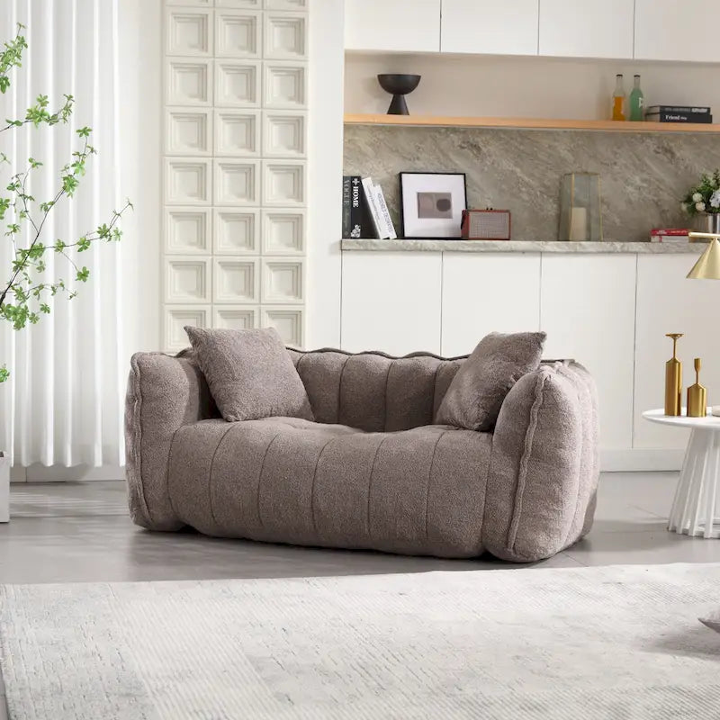 Modern 65.1 Chenille Tufted Loveseat Accent Chair with High-Resilience Foam