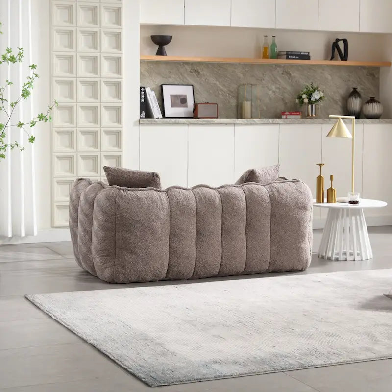 Modern 65.1 Chenille Tufted Loveseat Accent Chair with High-Resilience Foam