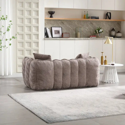 Modern 65.1 Chenille Tufted Loveseat Accent Chair with High-Resilience Foam