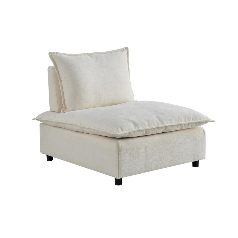 Chenille Upholstered Armless Modular Sectional Sofa, Free Combination