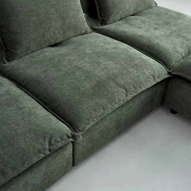 Chenille Upholstered Armless Modular Sectional Sofa, Free Combination