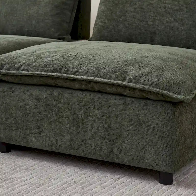 Chenille Upholstered Armless Modular Sectional Sofa, Free Combination