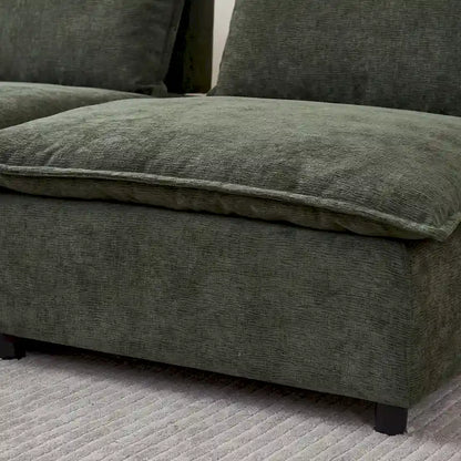 Chenille Upholstered Armless Modular Sectional Sofa, Free Combination