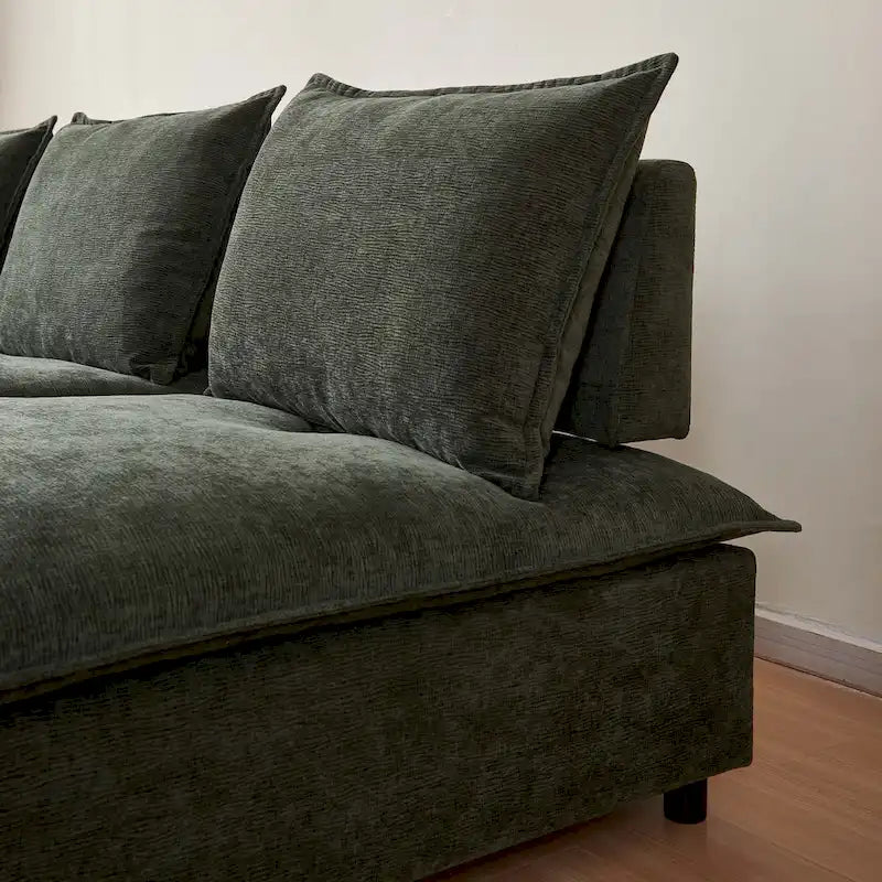 Chenille Upholstered Armless Modular Sectional Sofa, Free Combination