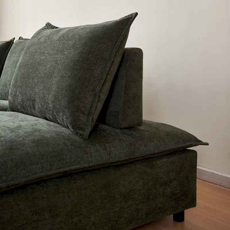 Chenille Upholstered Armless Modular Sectional Sofa, Free Combination