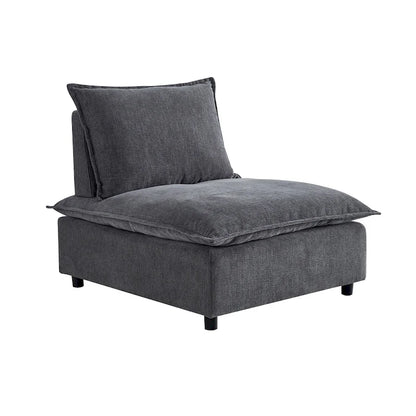 Chenille Upholstered Armless Modular Sectional Sofa, Free Combination