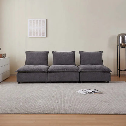 Chenille Upholstered Armless Modular Sectional Sofa, Free Combination