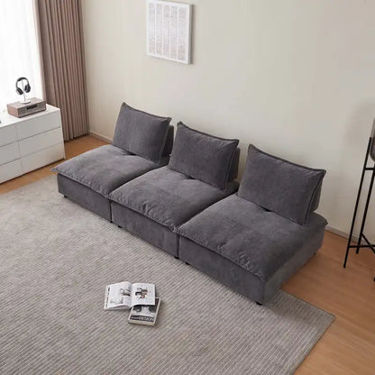 Chenille Upholstered Armless Modular Sectional Sofa, Free Combination