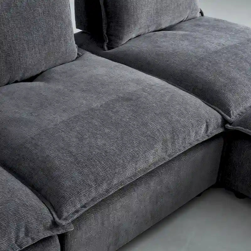 Chenille Upholstered Armless Modular Sectional Sofa, Free Combination