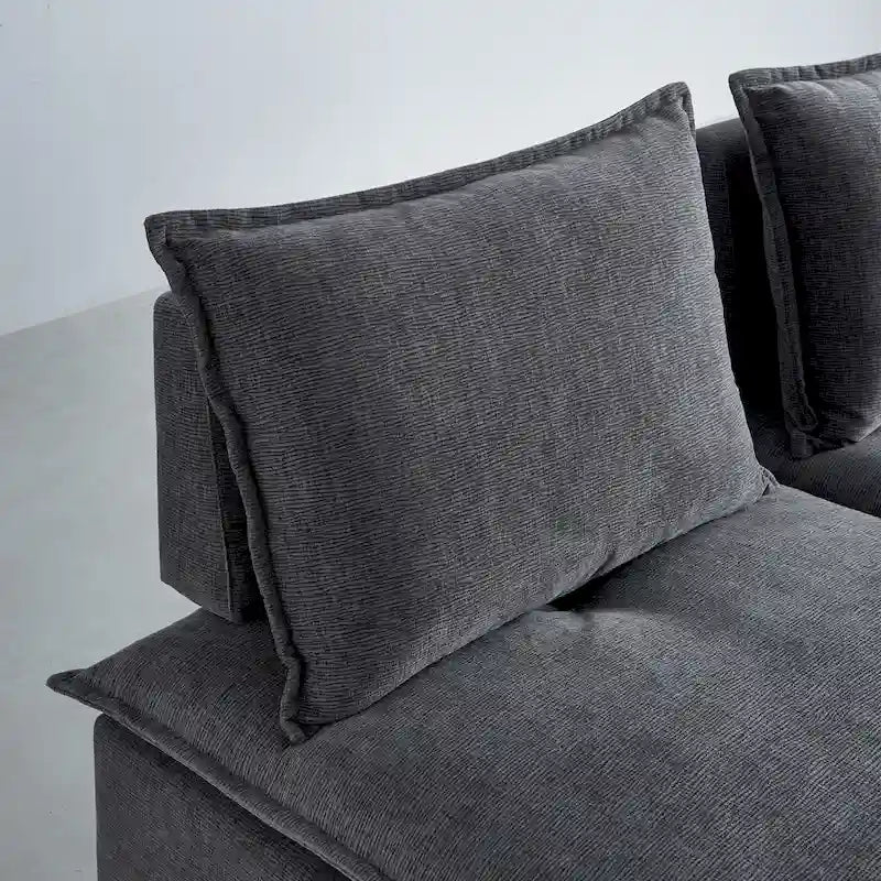 Chenille Upholstered Armless Modular Sectional Sofa, Free Combination