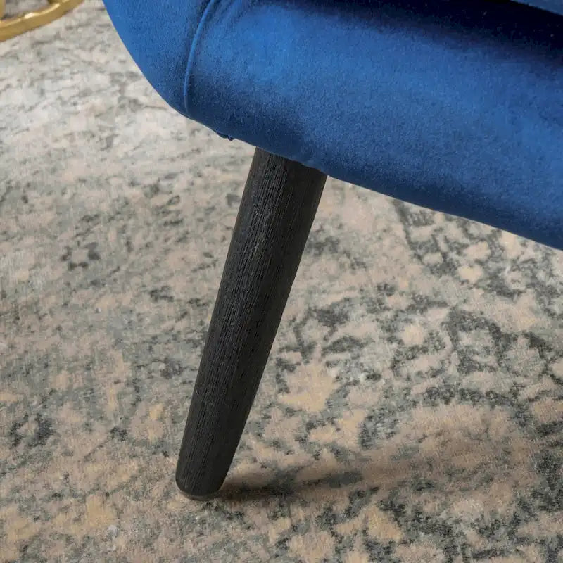 Navy Blue 34.25 Velvet Wingback Arm Chair