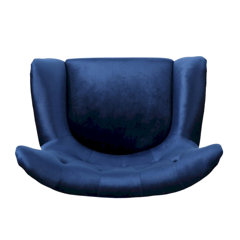 Navy Blue 34.25 Velvet Wingback Arm Chair