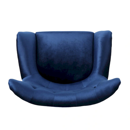 Navy Blue 34.25 Velvet Wingback Arm Chair